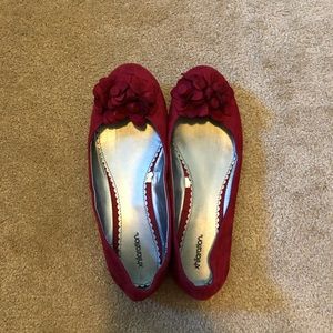 Deep Red Sueded Flats